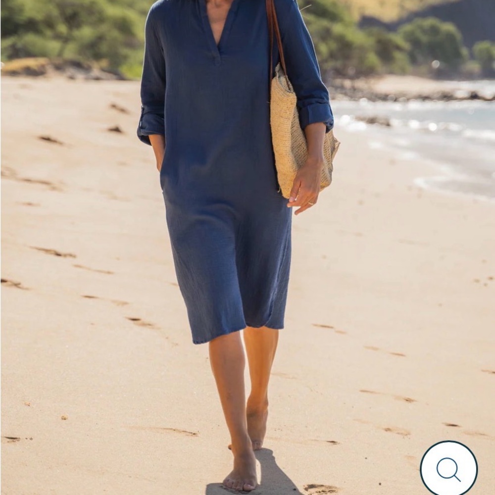 Ripskirt Hawaii Navy Midi Travel Dress